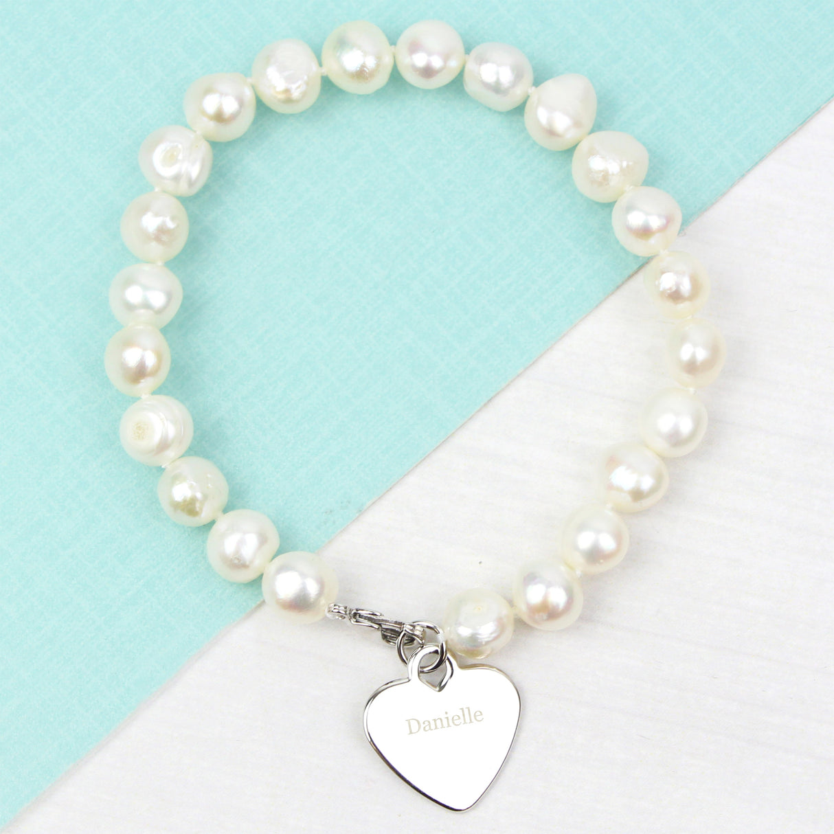 Personalised White Freshwater Pearl Name Bracelet: 2 - Bracelets By Gift Moments
