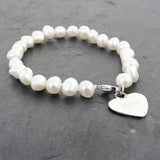Personalised White Freshwater Pearl Scripted Name Bracelet: 1 - Bracelets By Gift Moments