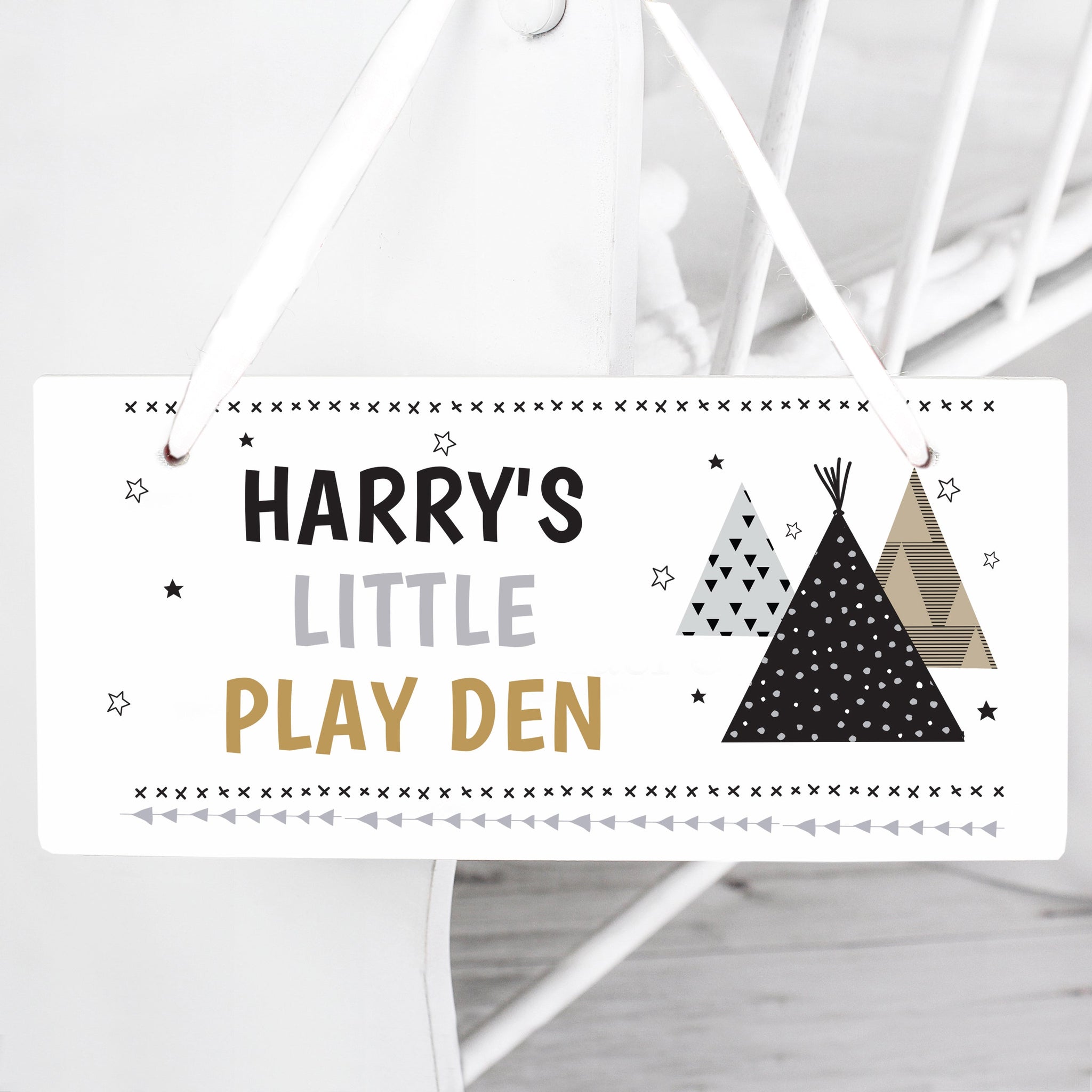 Personalised Wigwam Wooden Sign: 2 - Signs & Plaques By Gift Moments