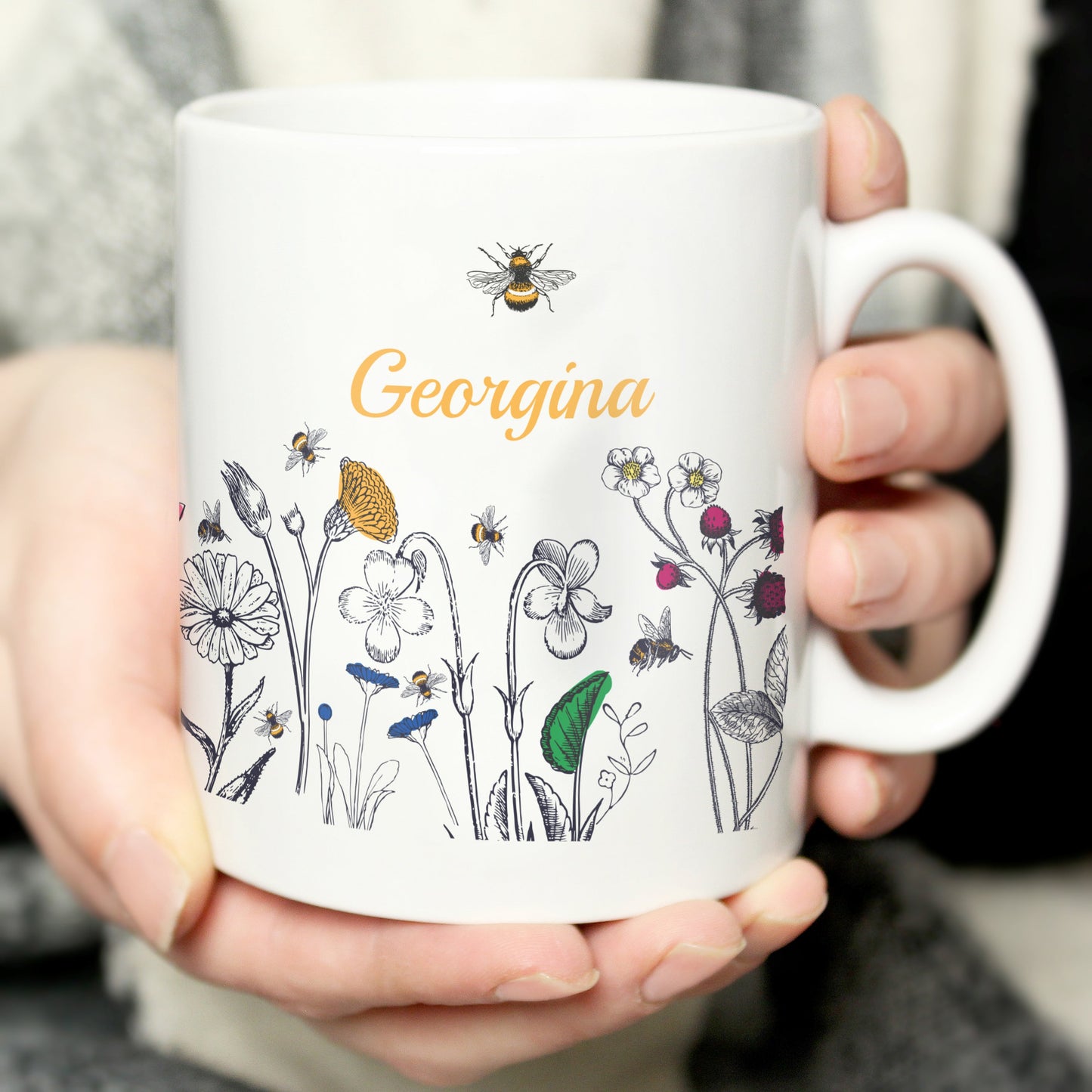 Personalised Wild Flowers Mug: 1 - Mugs By Gift Moments