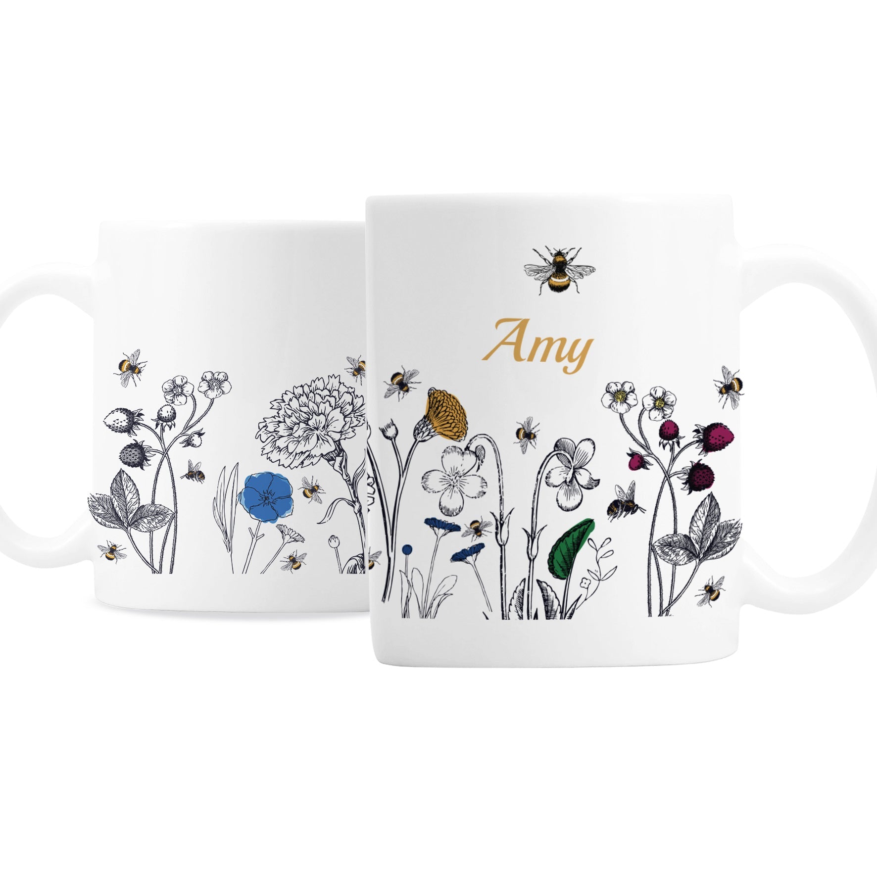 Personalised Wild Flowers Mug: 3 - Mugs By Gift Moments