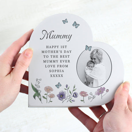 Personalised Wild Flowers Photo Heart Ornament: 1 - Ornaments By Gift Moments