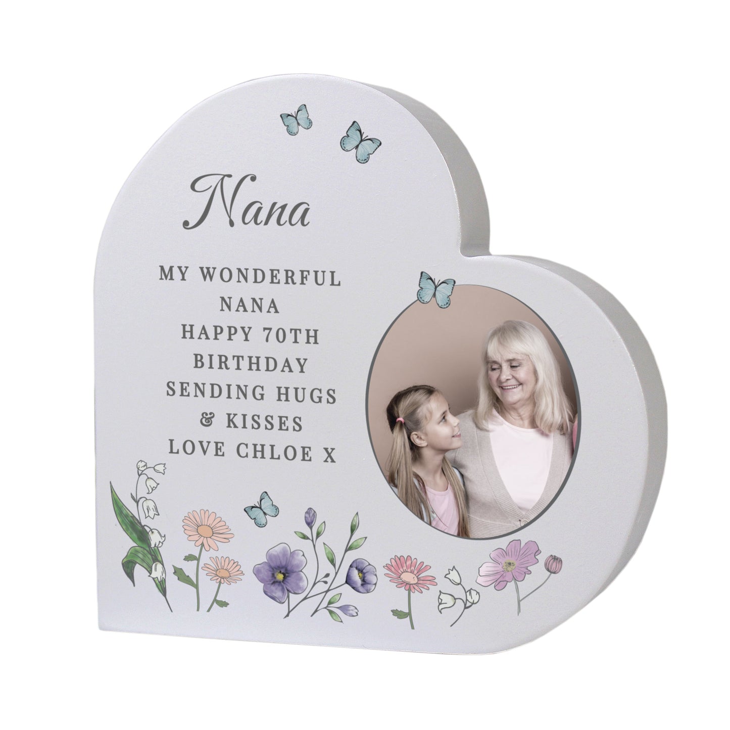 Personalised Wild Flowers Photo Heart Ornament: 5 - Ornaments By Gift Moments