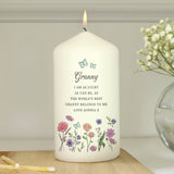 Personalised Wild Flowers Pillar Candle: 2 - Candles By Gift Moments