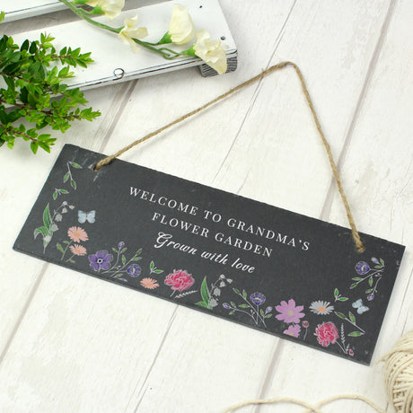 Personalised Wild Flowers Slate Garden Sign: 2 Signs & Plaques By Gift Moments