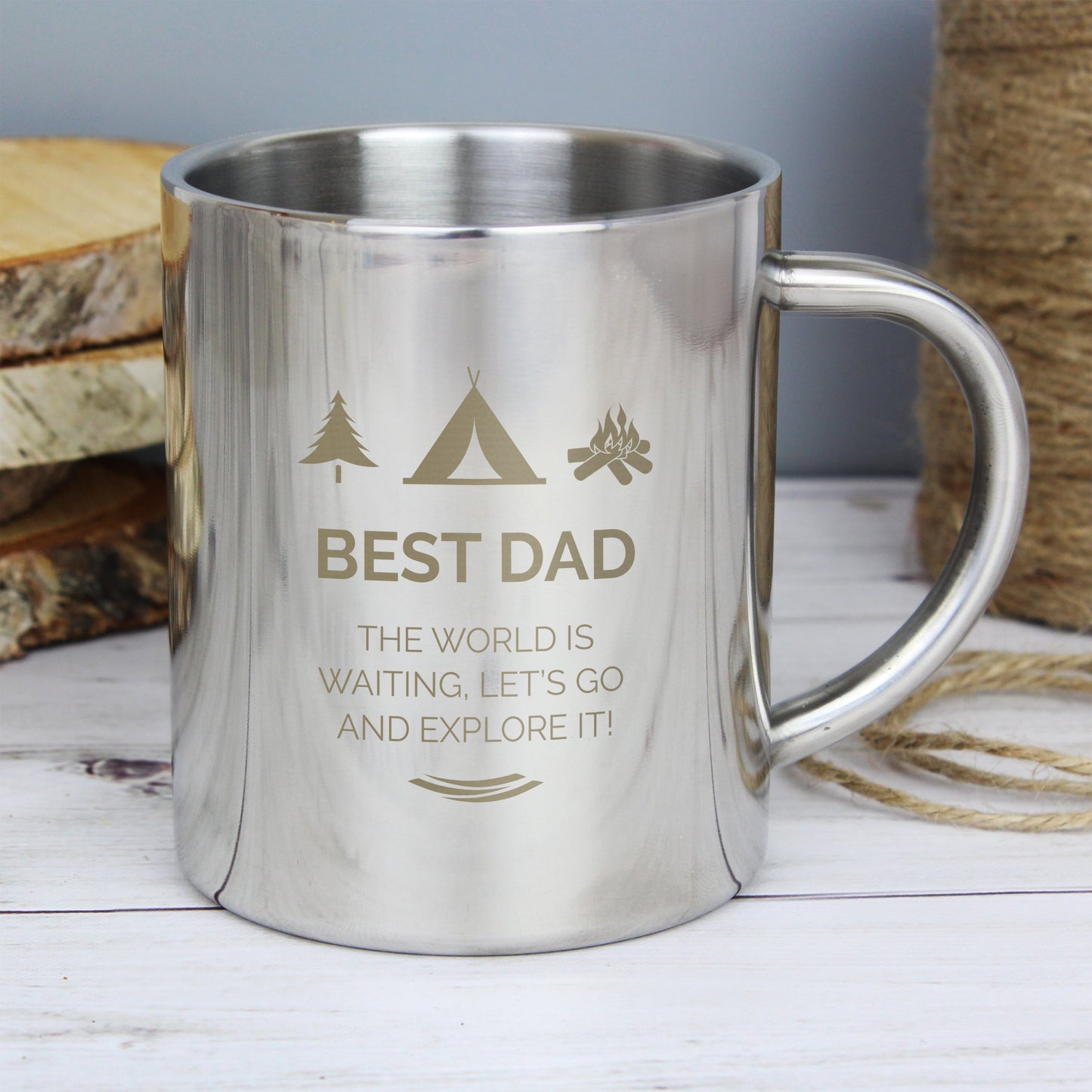 Personalised ’Wilderness Wanderer’ Stainless Steel Mug: 7 - Outdoor Mugs By Gift Moments