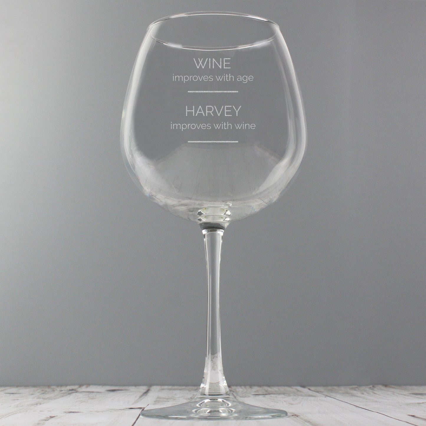 Personalised ’Wine Improves with Age’ Bottle of Wine Glass: 5 - Wine Glasses By Gift Moments