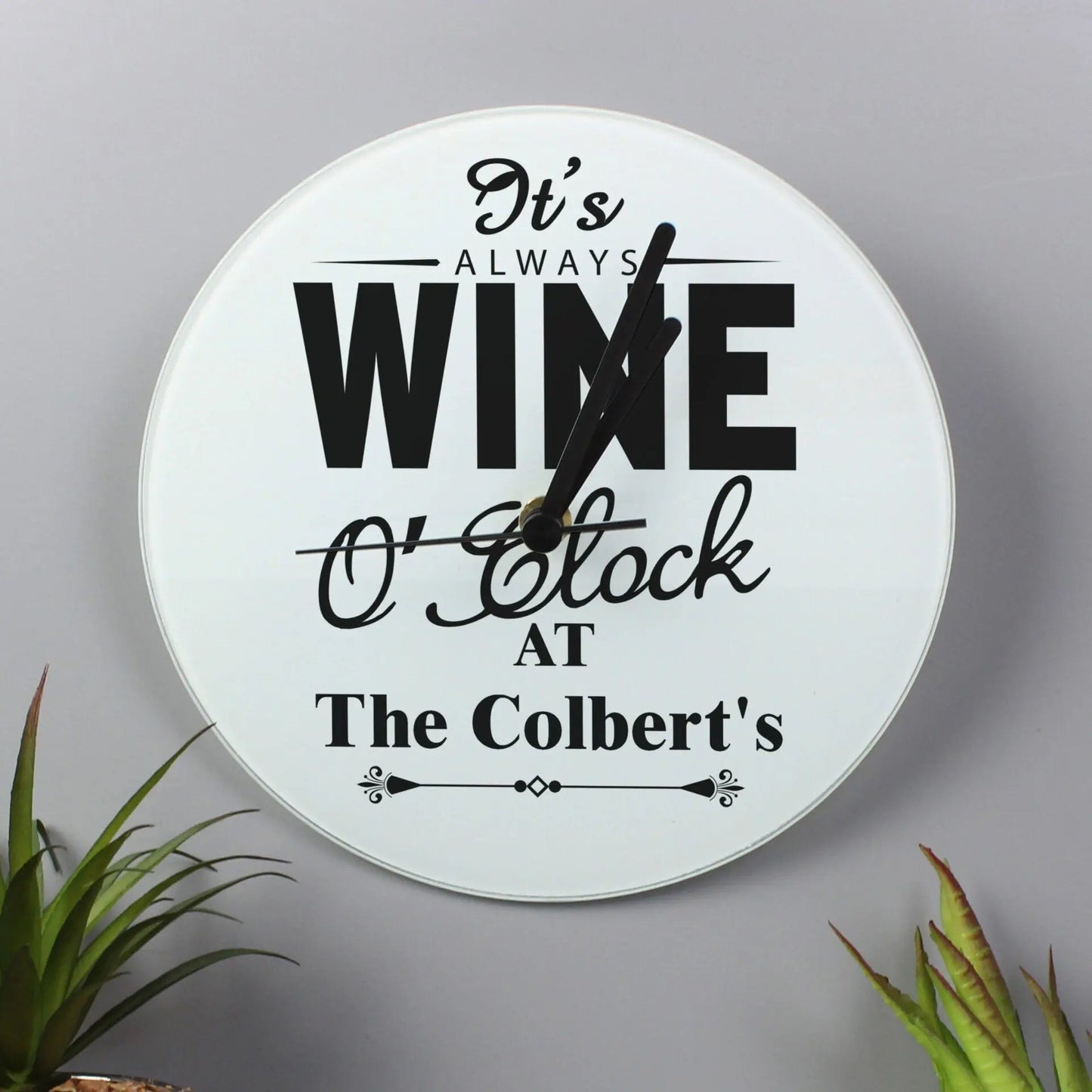 Personalised Wine OClock Clock: 1 - Clocks By Gift Moments