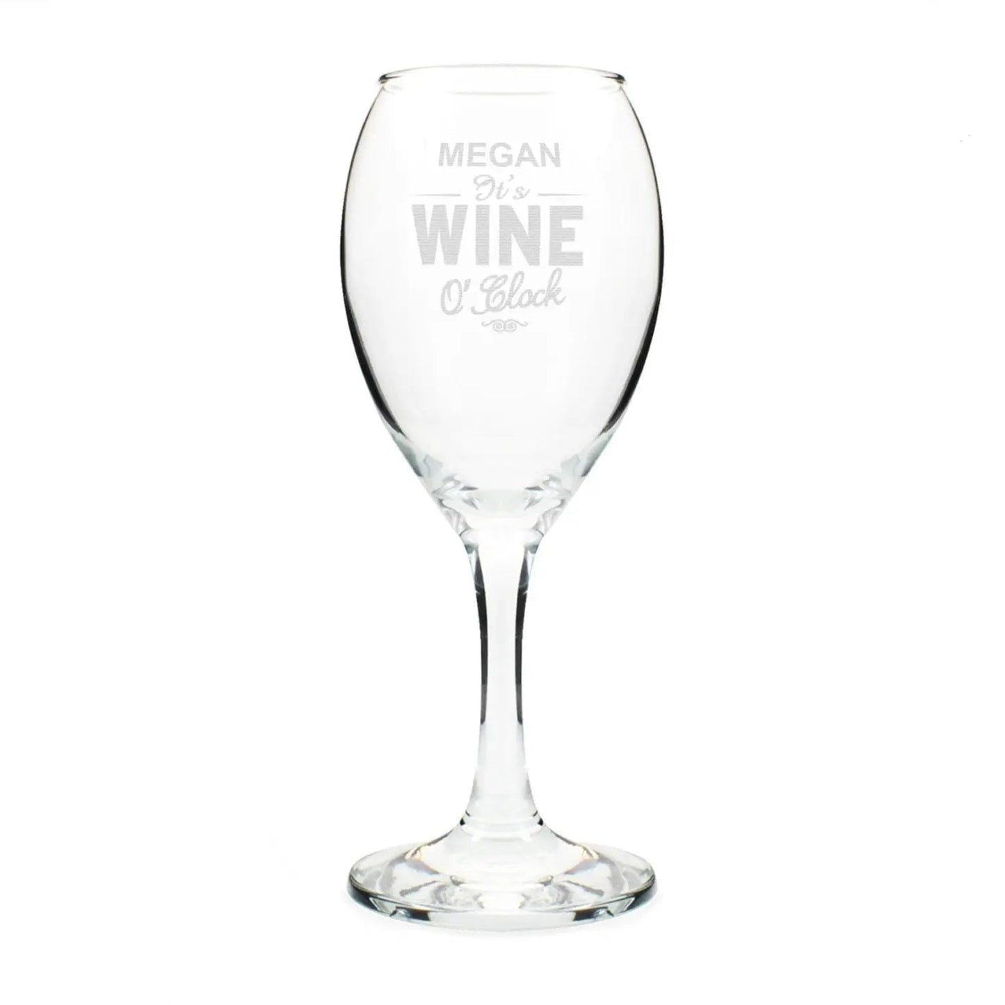 Personalised Wine O’Clock Engraved Wine Glass: 2 - Wine Glasses By Gift Moments