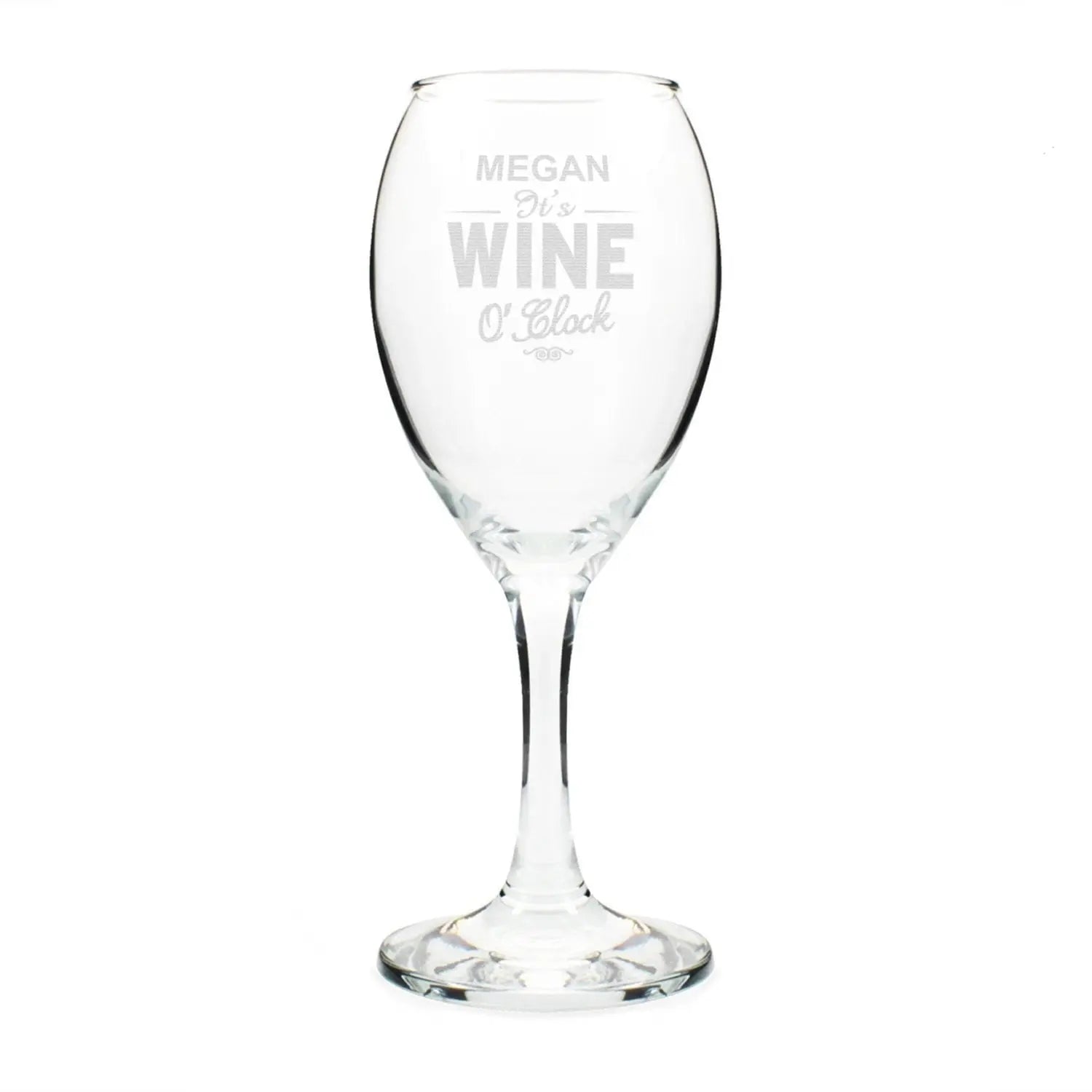 Personalised Wine O’Clock Engraved Wine Glass: 2 - Wine Glasses By Gift Moments