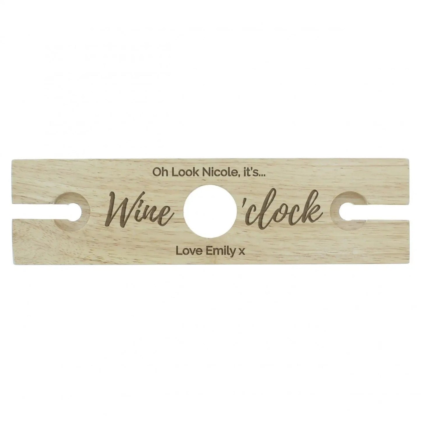 Personalised ’Wine O’clock’ Wine Glass & Bottle Holder: 3 - Barware By Gift Moments