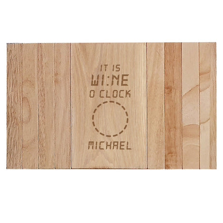 Personalised Its Wine O’Clock Wooden Sofa Tray: 4 - Coasters By Gift Moments