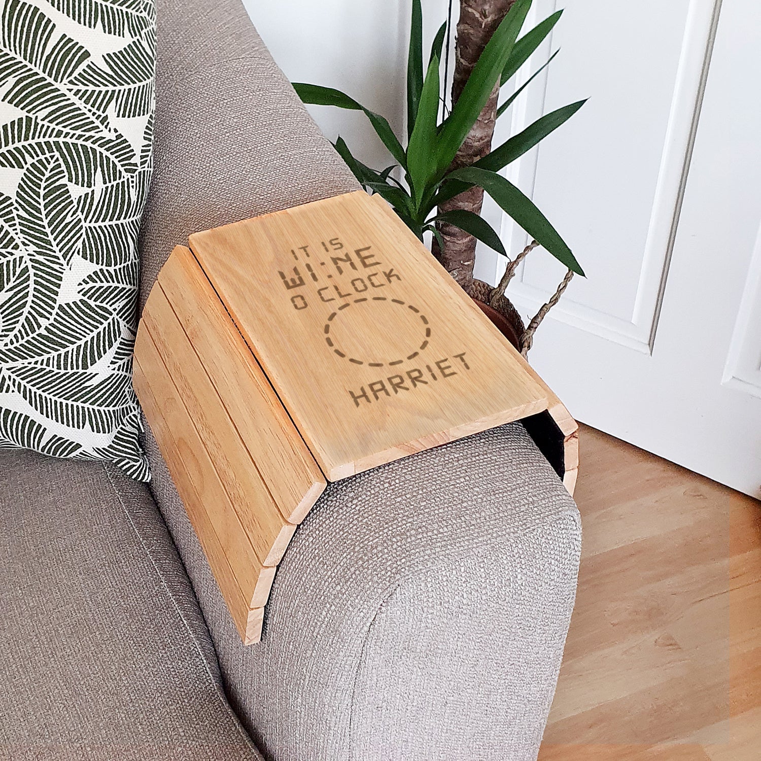 Personalised Its Wine O’Clock Wooden Sofa Tray: 3 - Coasters By Gift Moments