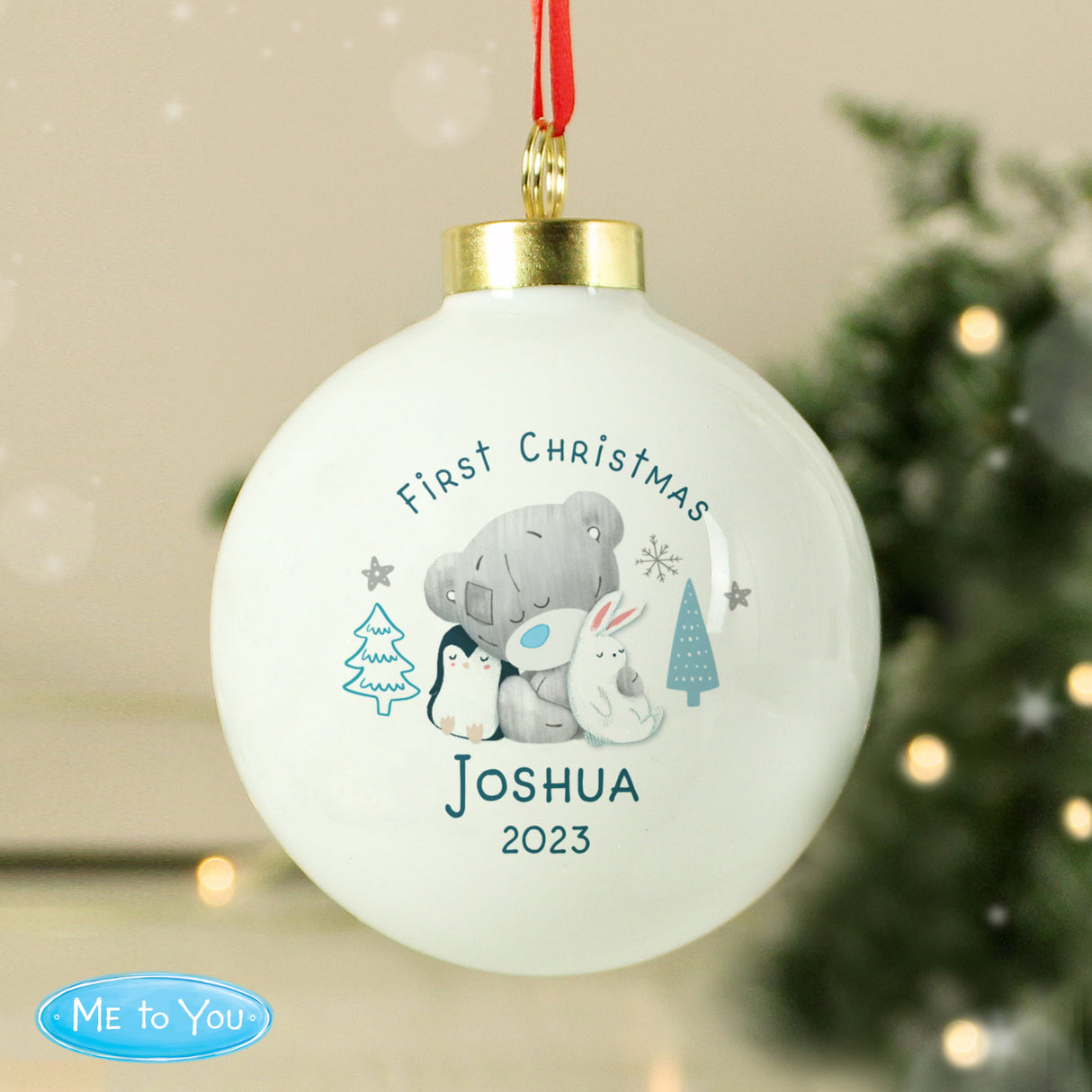 Personalised Winter Explorer First Christmas Tiny Tatty Teddy Bauble: 3 - Christmas Baubles