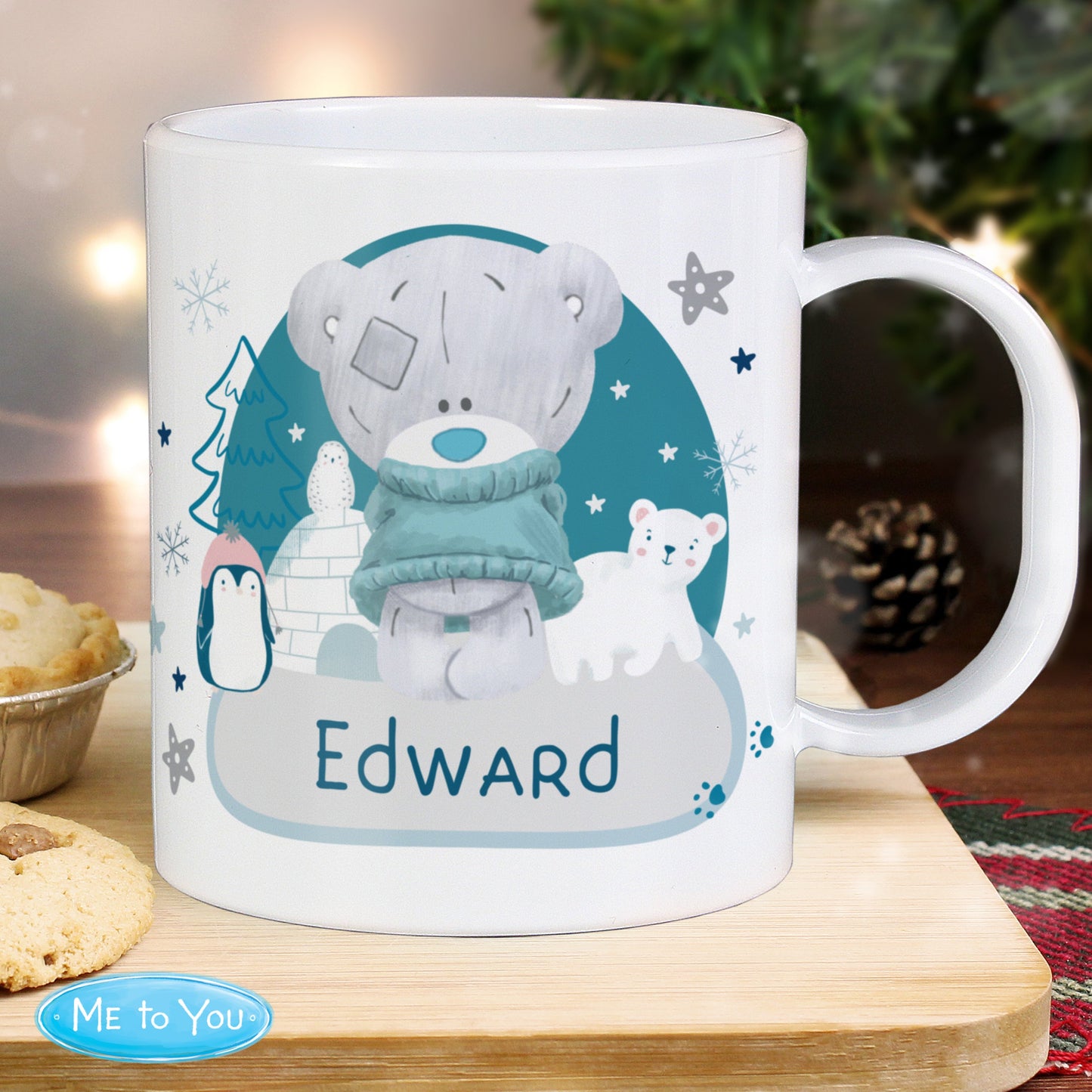 Personalised Winter Explorer Tiny Tatty Teddy Plastic Mug: 2 - Plastic Mugs