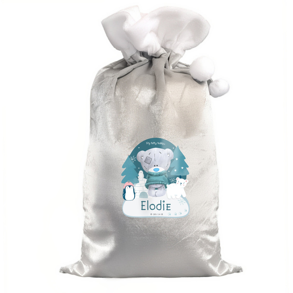 Personalised Winter Explorer Tiny Tatty Teddy Pom Pom Sack: 4 - Christmas Sacks