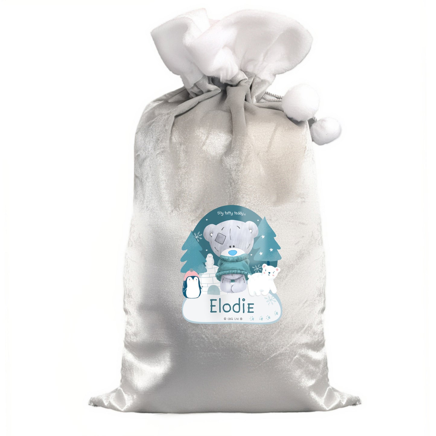 Personalised Winter Explorer Tiny Tatty Teddy Pom Pom Sack: 4 - Christmas Sacks