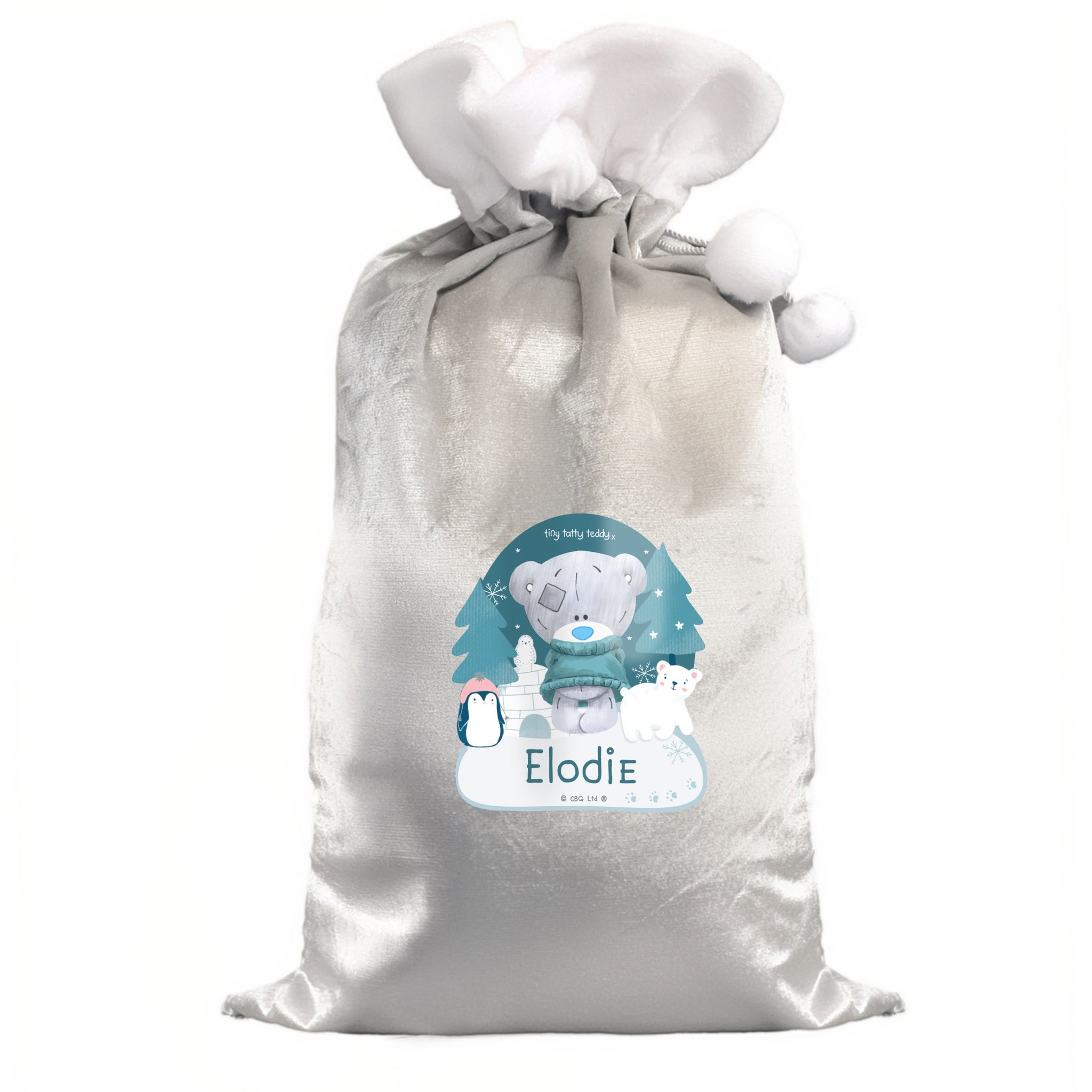Personalised Winter Explorer Tiny Tatty Teddy Pom Pom Sack: 4 - Christmas Sacks