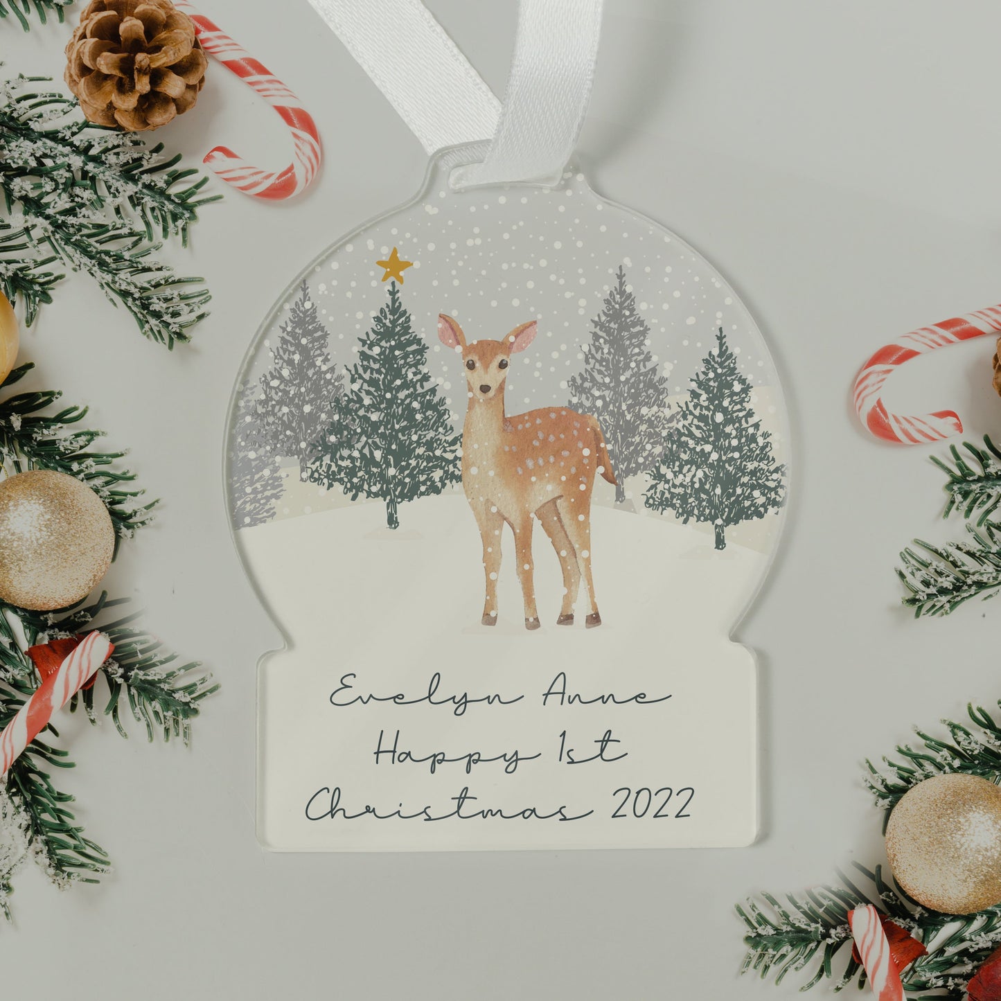Personalised A Winter’s Night Acrylic Snowglobe Decoration: 4 - Christmas Decorations By Gift Moments