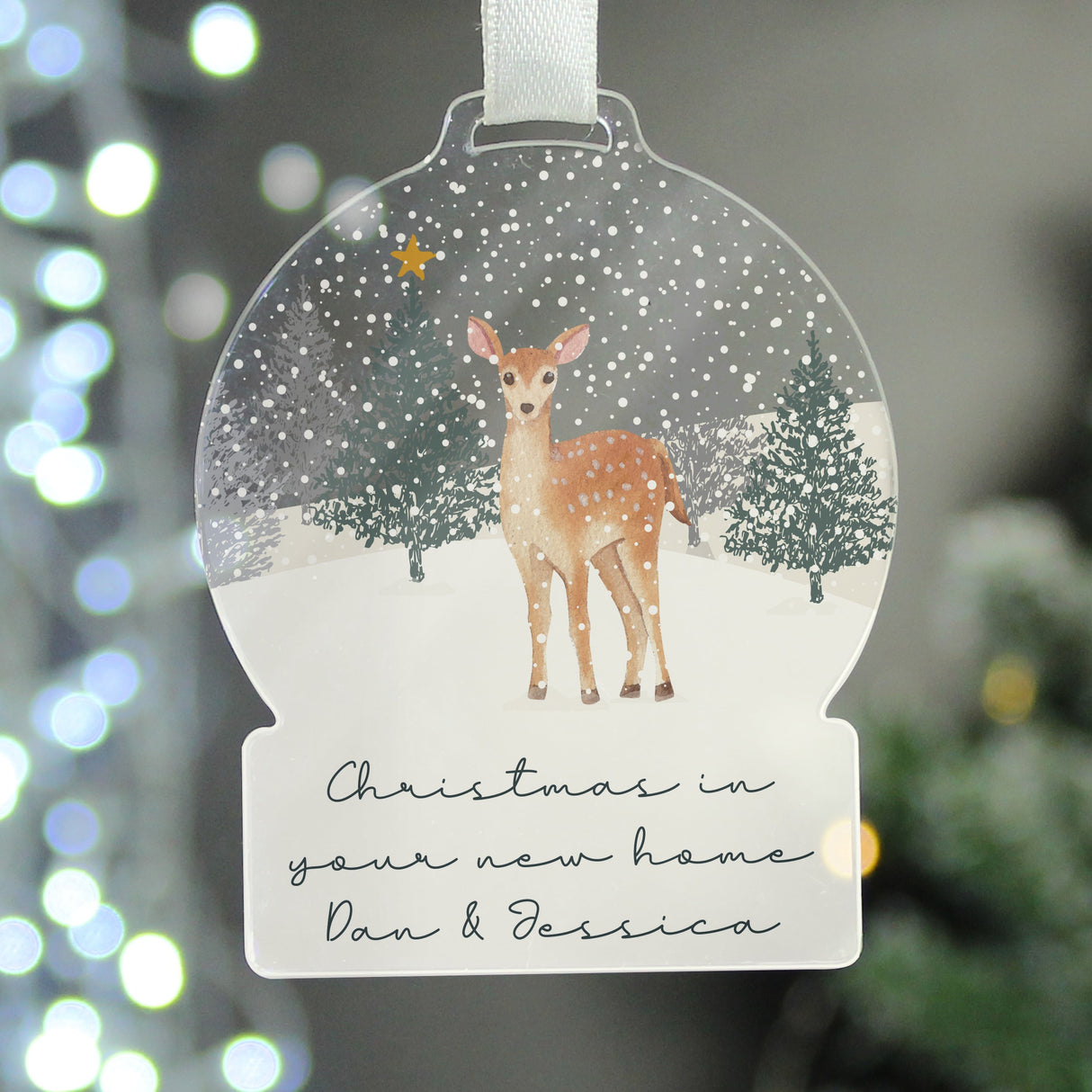 Personalised A Winter’s Night Acrylic Snowglobe Decoration: 5 - Christmas Decorations By Gift Moments