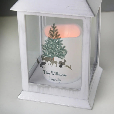 Personalised A Winter’s Night White Lantern: 4 - LED Lighting By Gift Moments
