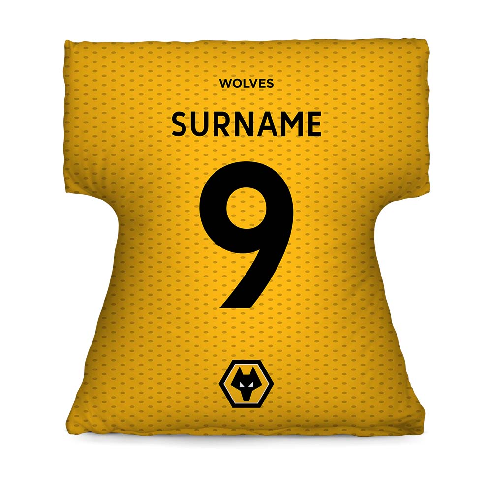 Personalised Wolverhampton Wanderers FC Shirt-Shaped Cushion: 1 - Cushions By Wolverhampton Wanderers