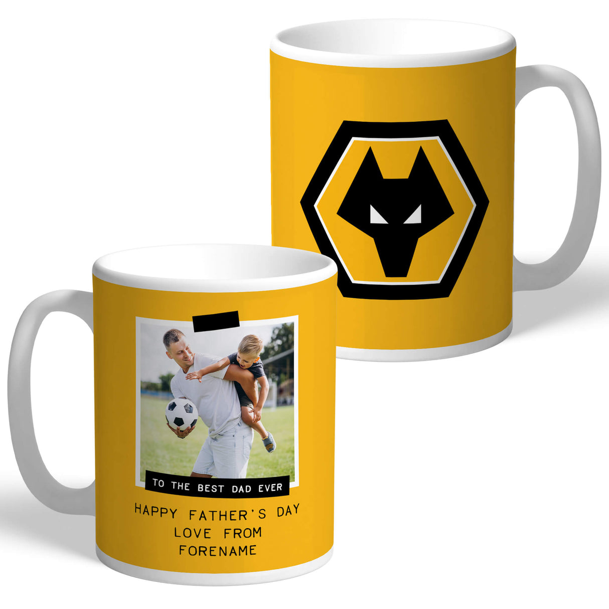 Personalised Wolves FC Father’s Day Photo Mug: 1 - Mugs By Wolverhampton Wanderers