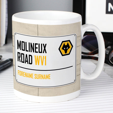 Personalised Wolves FC Street Sign Mug: 5 - Mugs By Wolverhampton Wanderers