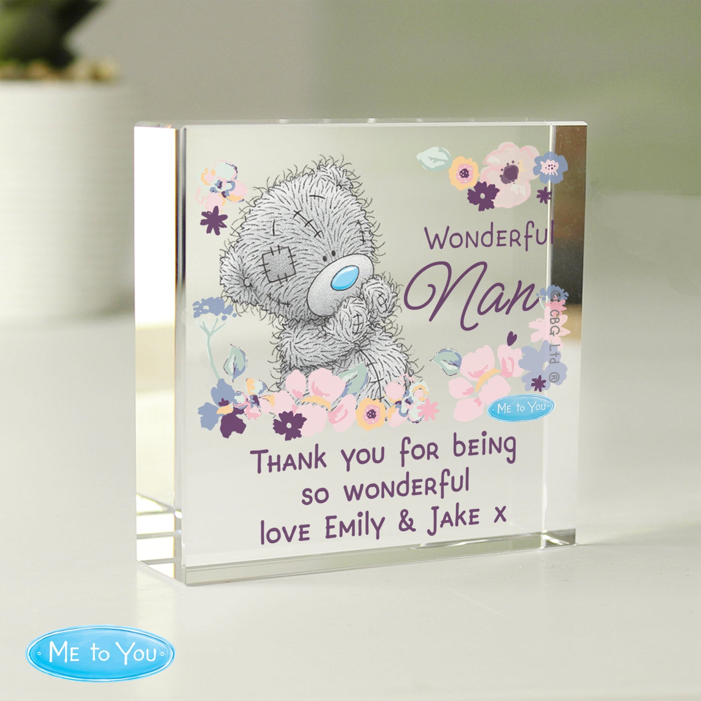 Personalised Me to You Wonderful Nan Crystal Token: 2 - Crystal Tokens
