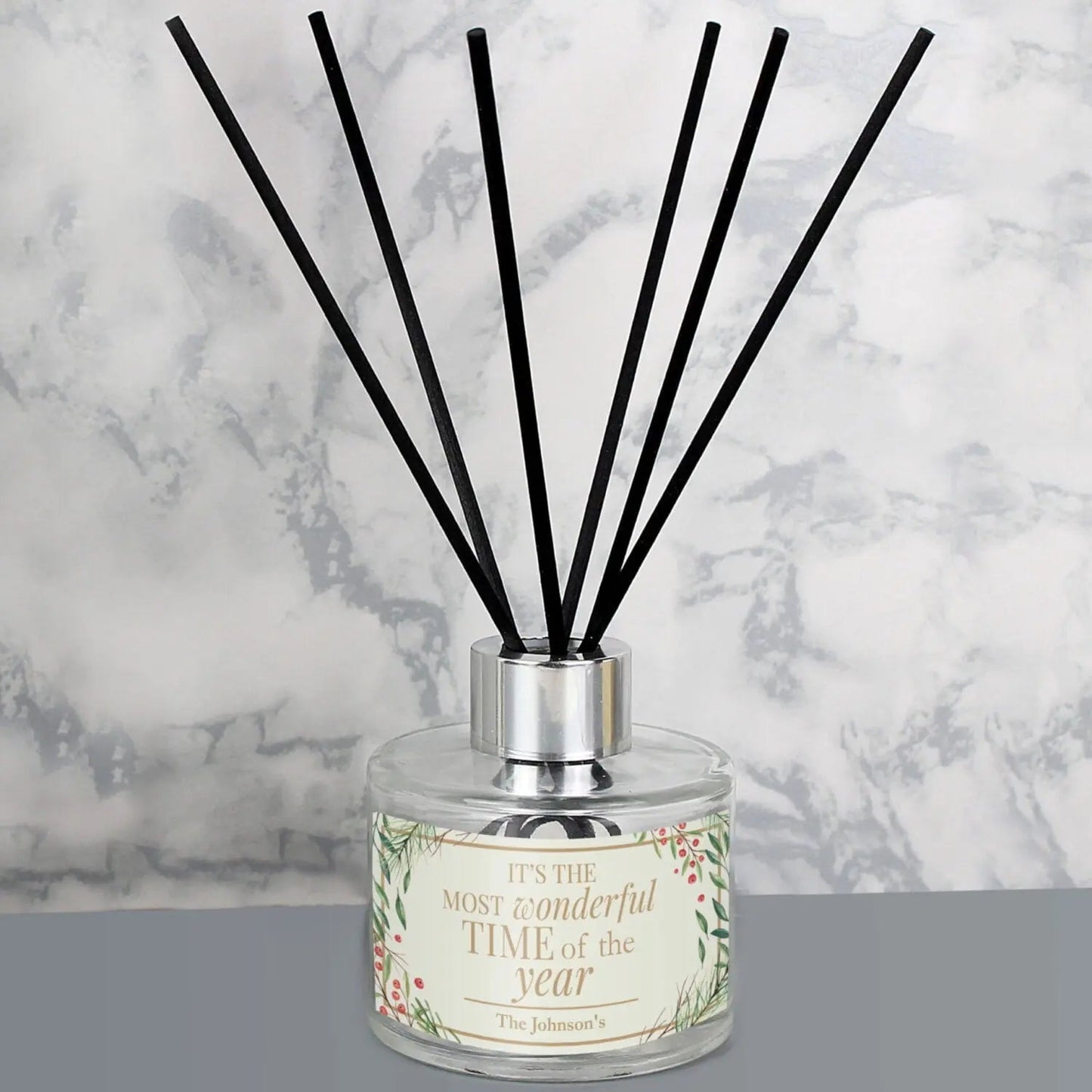 Personalised ’Wonderful Time of The Year’ Christmas Reed Diffuser: 3 - Reed Diffusers By Gift Moments