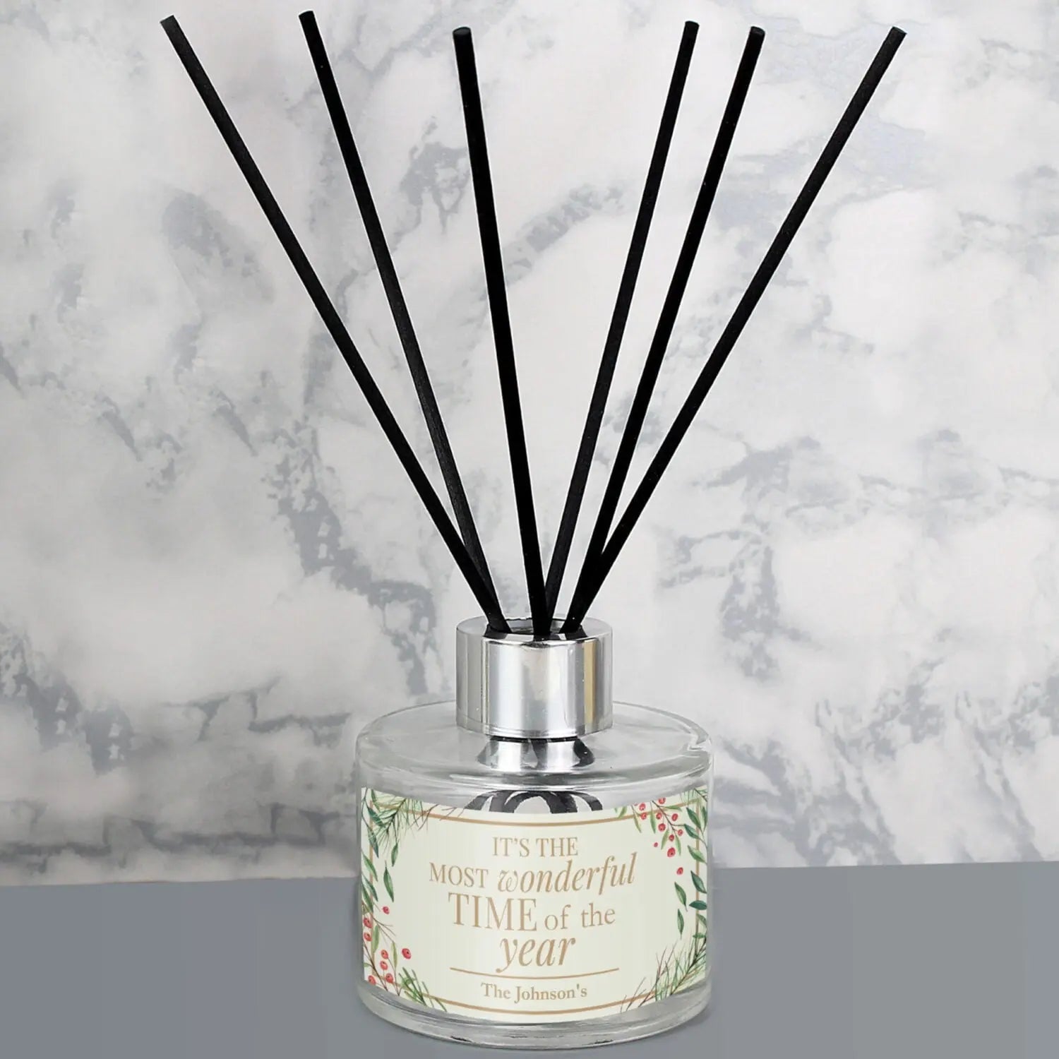 Personalised ’Wonderful Time of The Year’ Christmas Reed Diffuser: 3 - Reed Diffusers By Gift Moments