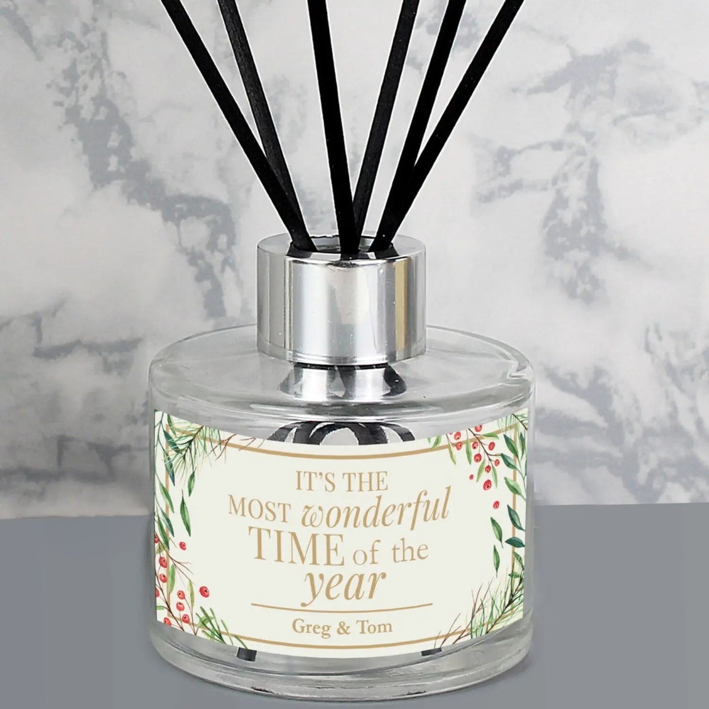 Personalised ’Wonderful Time of The Year’ Christmas Reed Diffuser: 2 - Reed Diffusers By Gift Moments