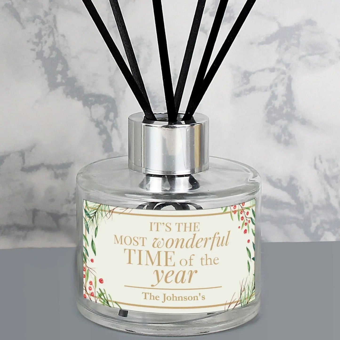 Personalised ’Wonderful Time of The Year’ Christmas Reed Diffuser: 4 - Reed Diffusers By Gift Moments
