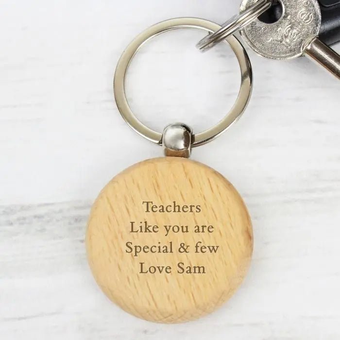 Personalised Wooden Keyring: 6 - Keyrings By Gift Moments