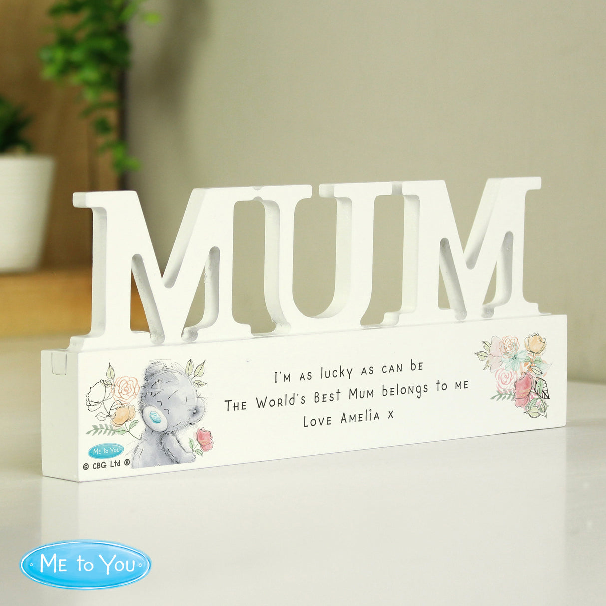 Personalised Me To You Wooden Mum Ornament: 1 - Ornaments