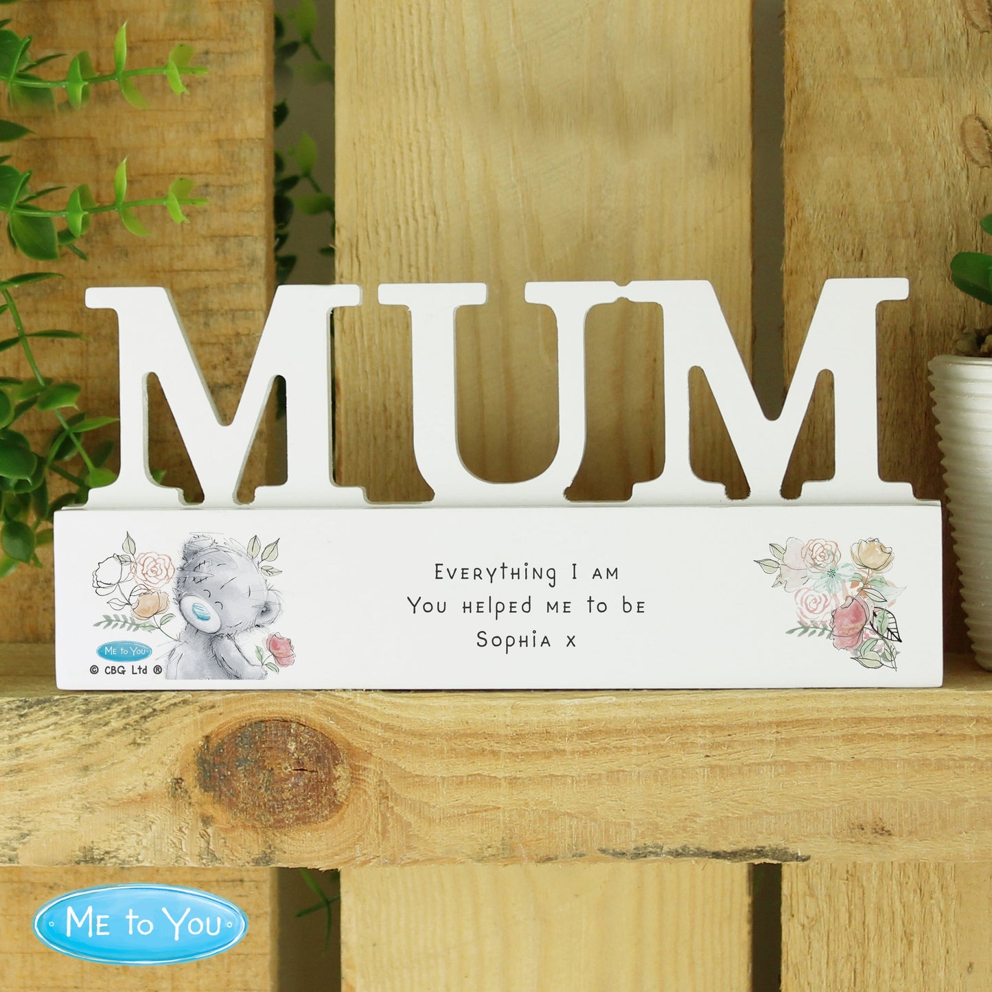 Personalised Me To You Wooden Mum Ornament: 2 - Ornaments
