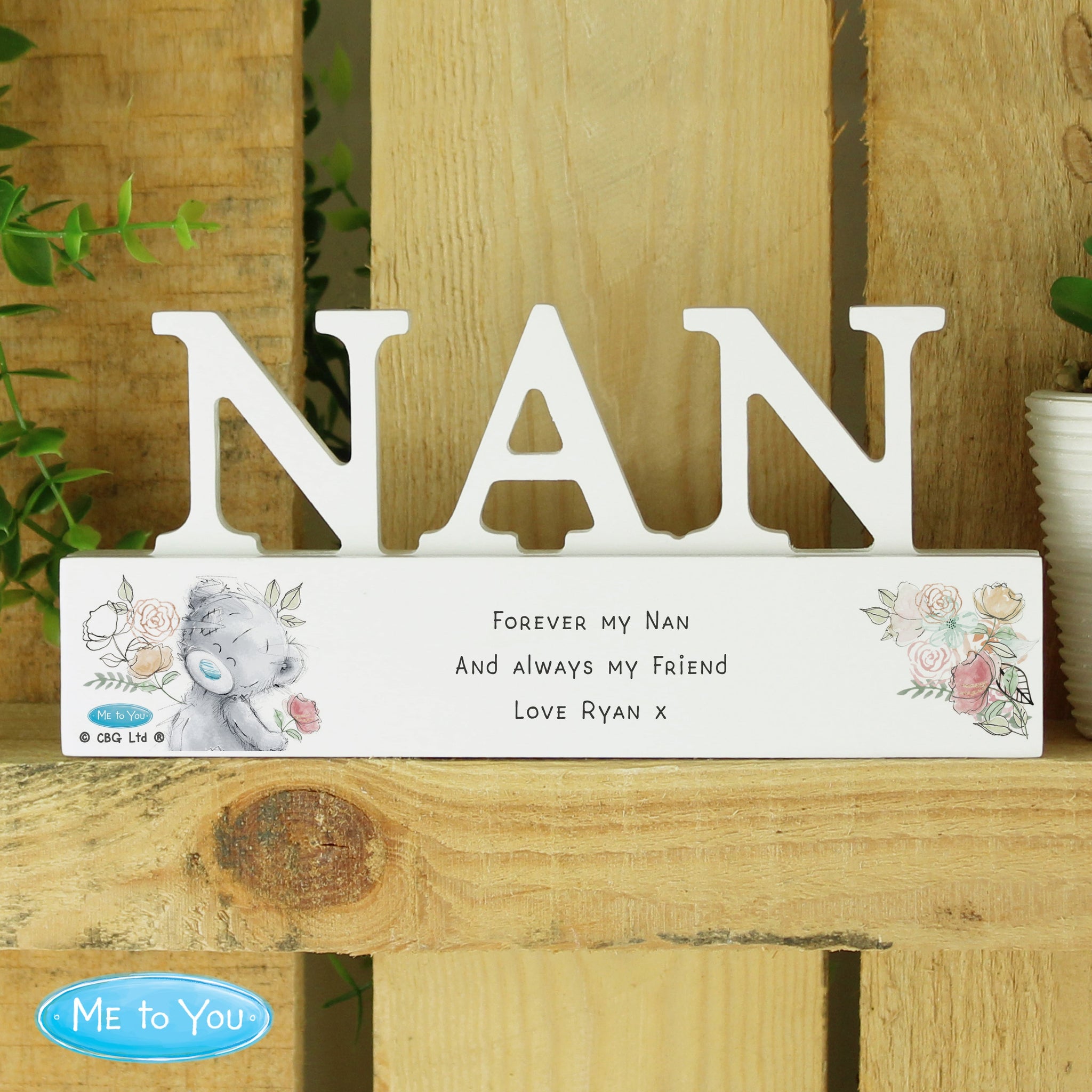 Personalised Me To You Wooden Nan Ornament: 3 - Ornaments