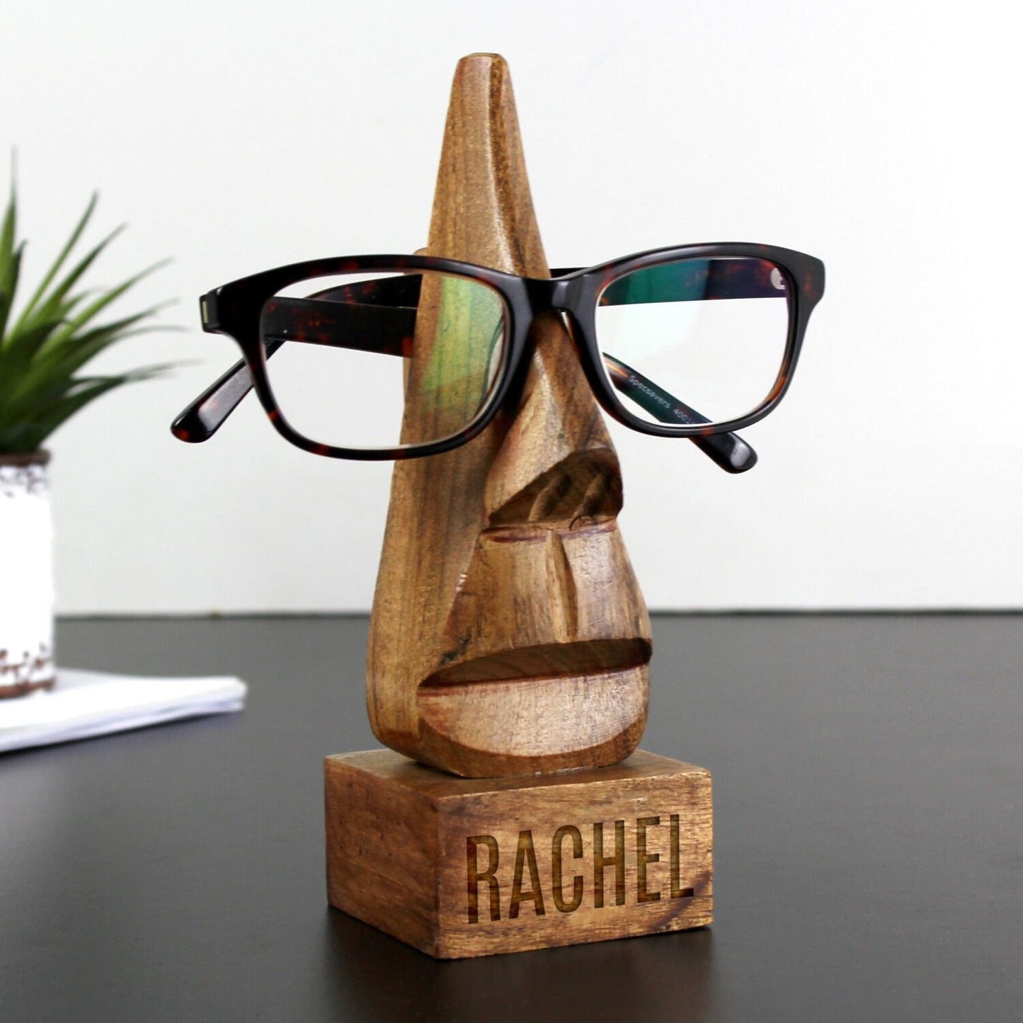 Personalised Wooden Nose-Shaped Glasses Holder: 3 - Keepsakes By Gift Moments