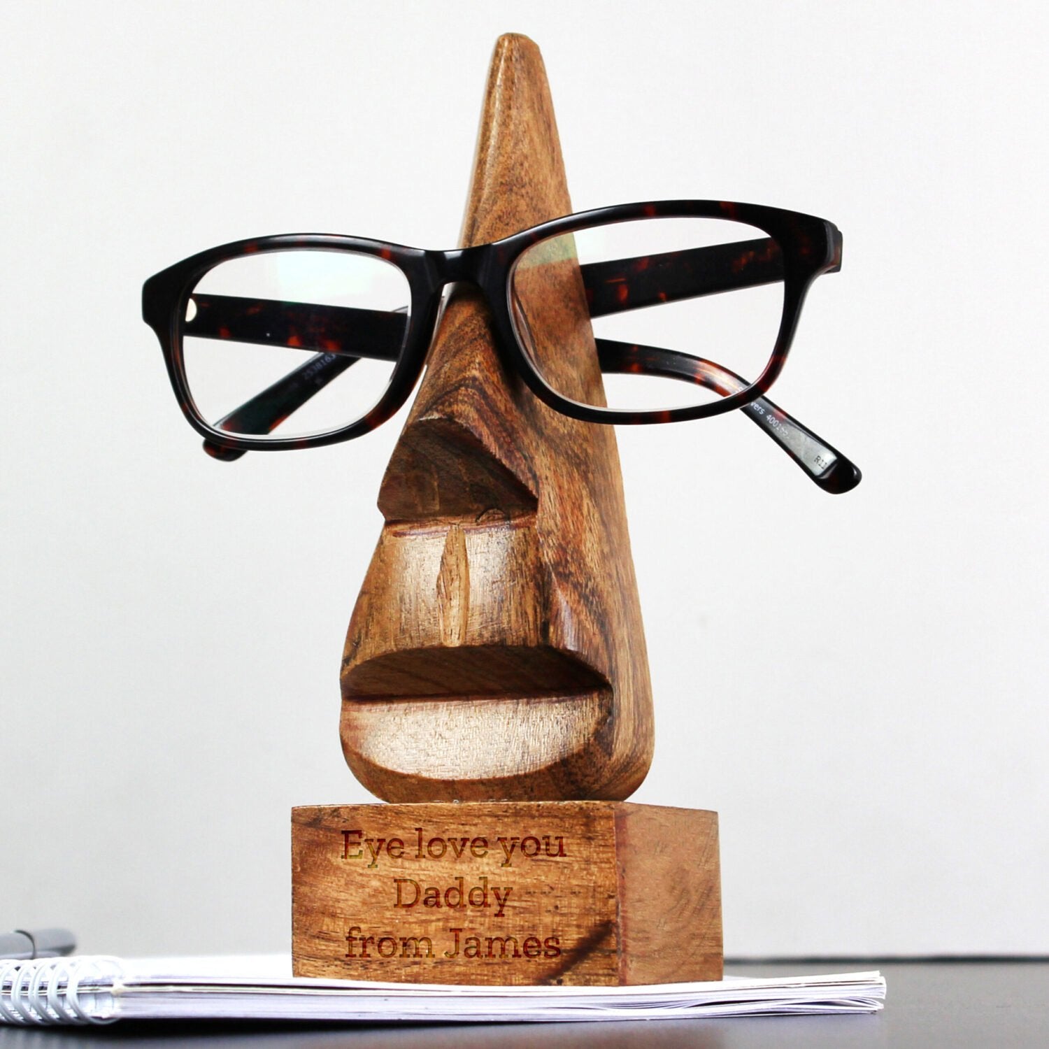 Personalised Wooden Nose-Shaped Glasses Holder: 1 - Keepsakes By Gift Moments