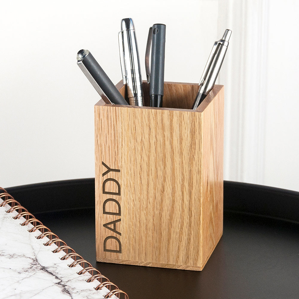 Personalised Wooden Stationary Holder: 2 - Stationery By Gift Moments