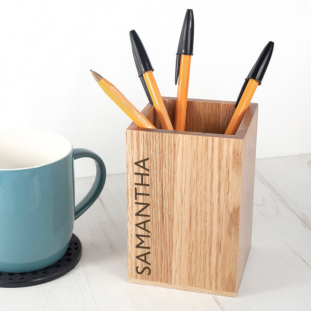 Personalised Wooden Stationary Holder: 1 - Stationery By Gift Moments