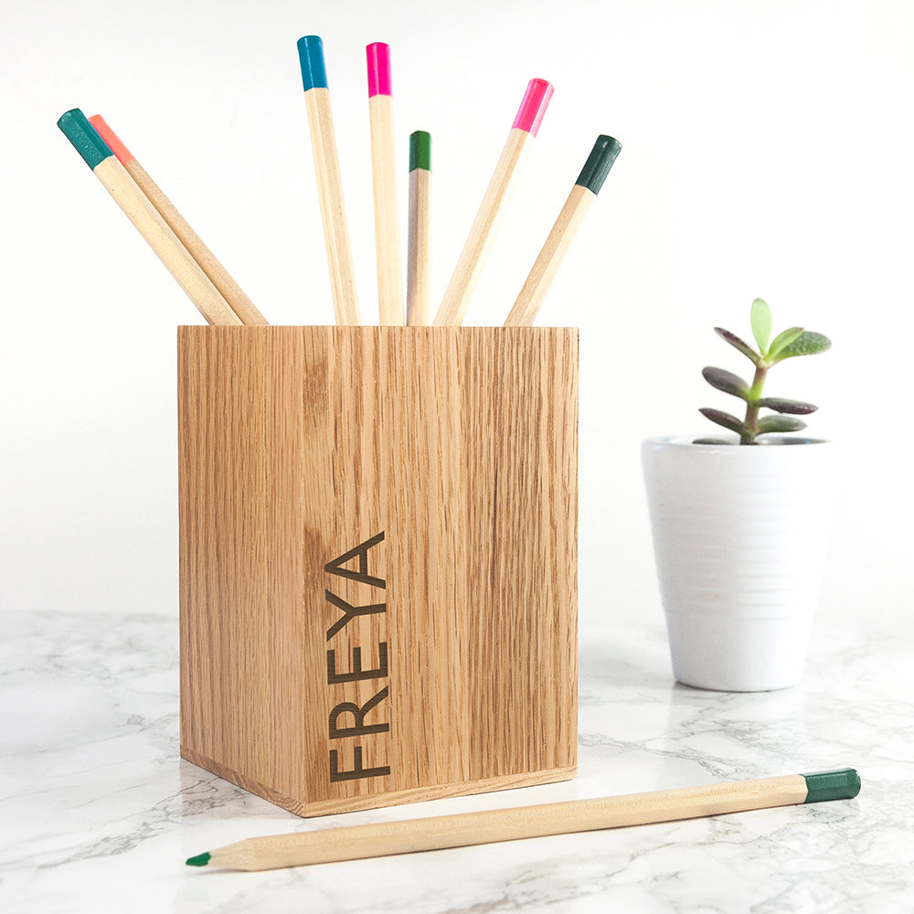 Personalised Wooden Stationary Holder: 3 - Stationery By Gift Moments