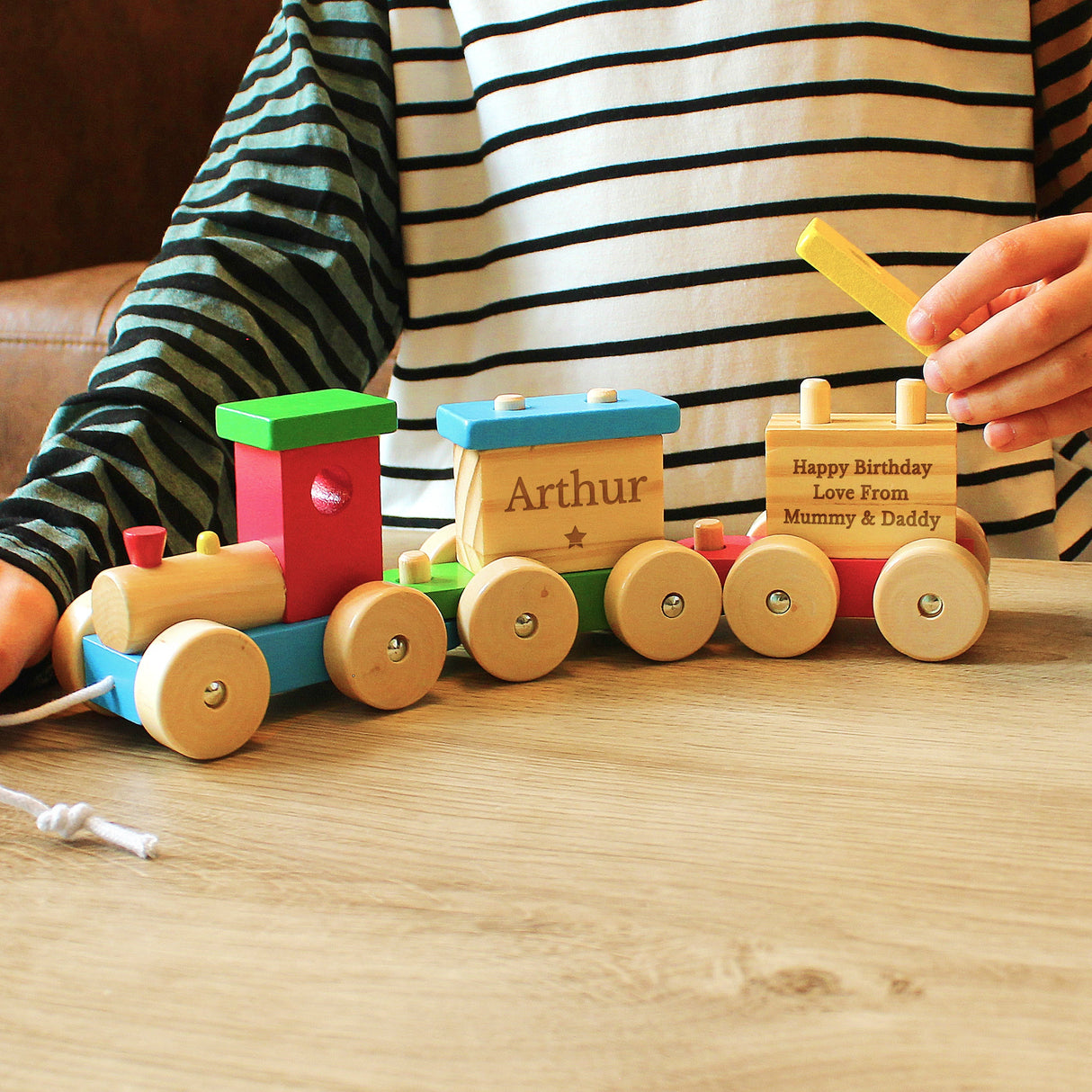 Personalised Wooden Toy Train: 2 Toys By Gift Moments