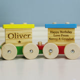 Personalised Wooden Toy Train: 4 Toys By Gift Moments