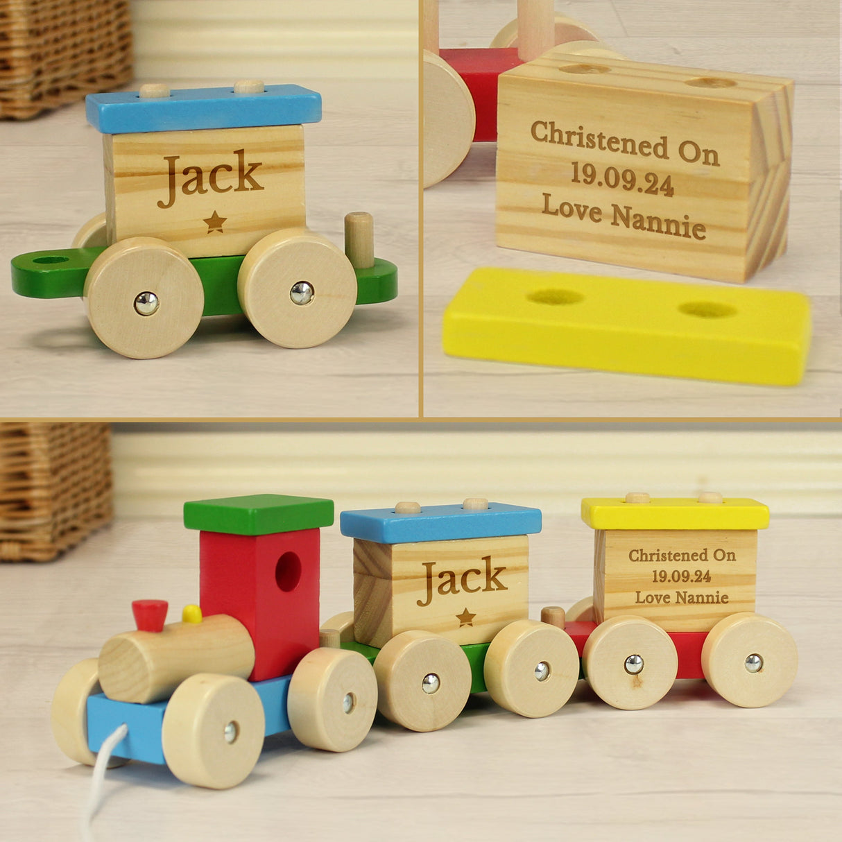 Personalised Wooden Toy Train: 6 Toys By Gift Moments