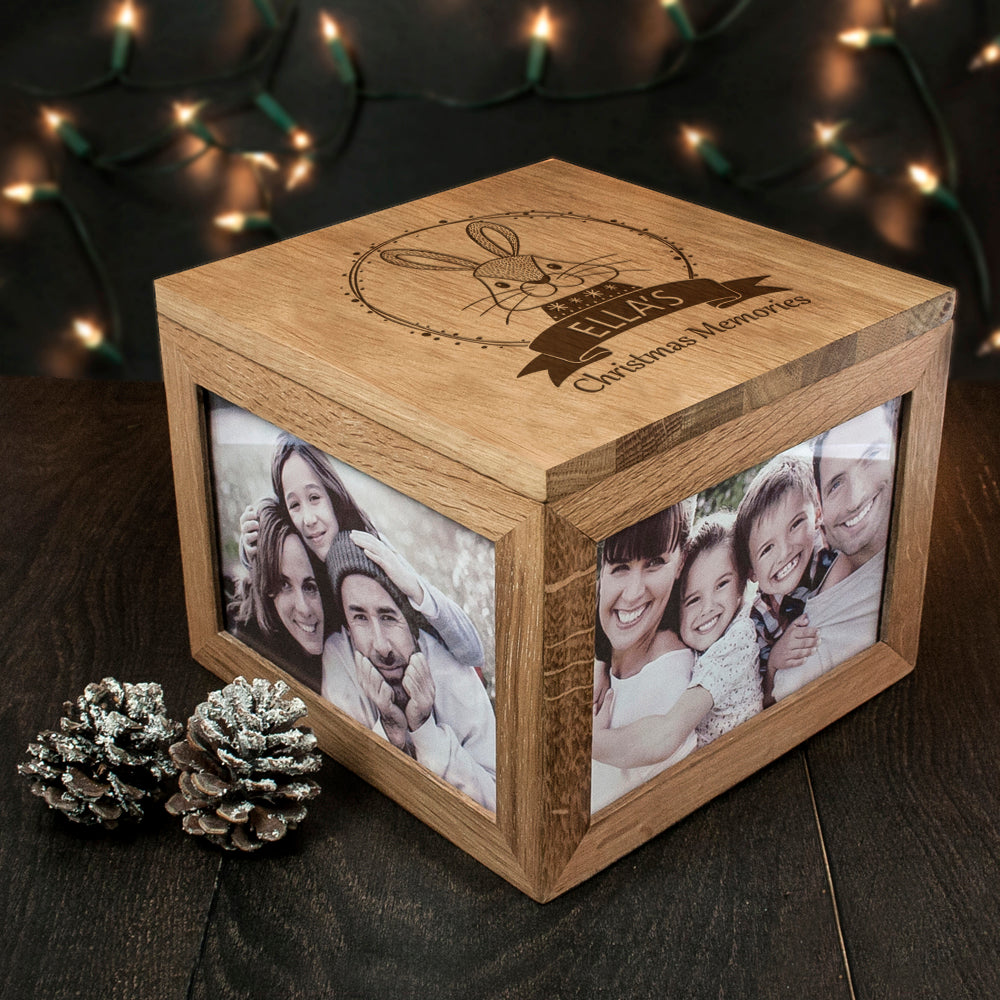 Personalised Woodland Animal Christmas Memory Boxes: 14 - Photo Cubes By Gift Moments