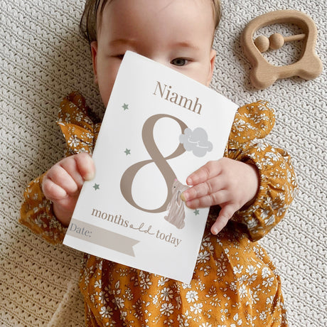 Personalised Woodland Animals Baby Milestone Cards: 3 - Keepsakes By Gift Moments