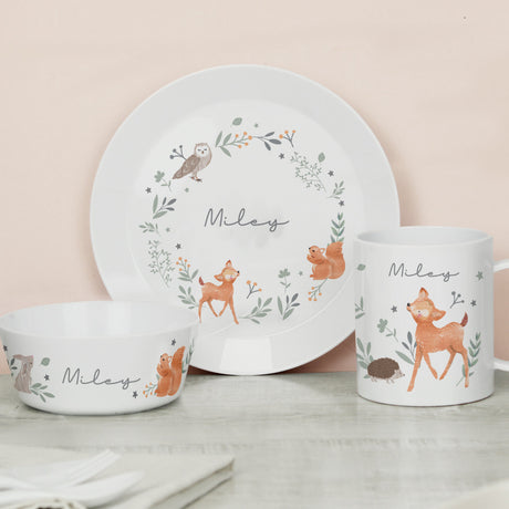 Personalised Woodland Animals Bowl: 4 - Bowls By Gift Moments