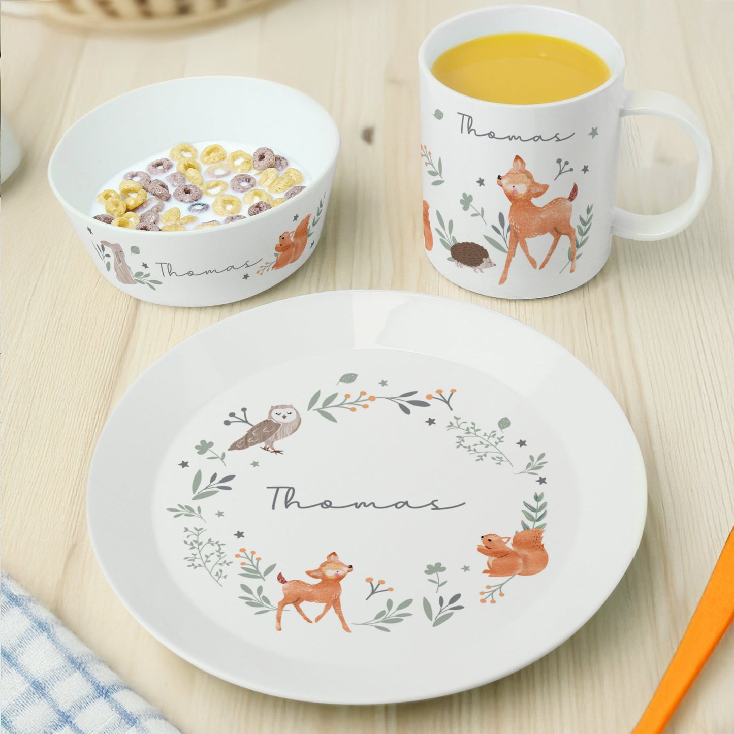 Personalised Woodland Animals Breakfast Set: 1 - Tableware By Gift Moments