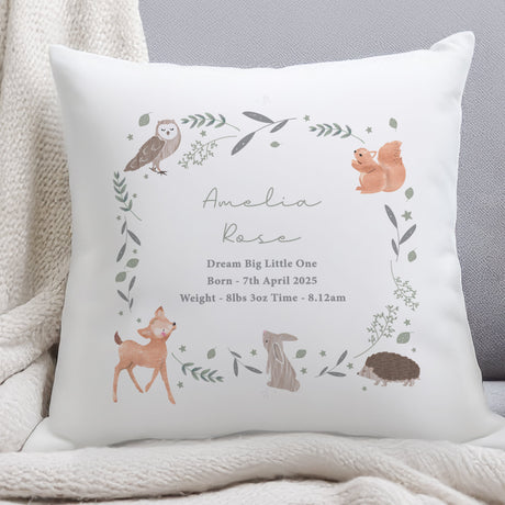 Personalised Woodland Animals Cushion: 3 - Cushions By Gift Moments